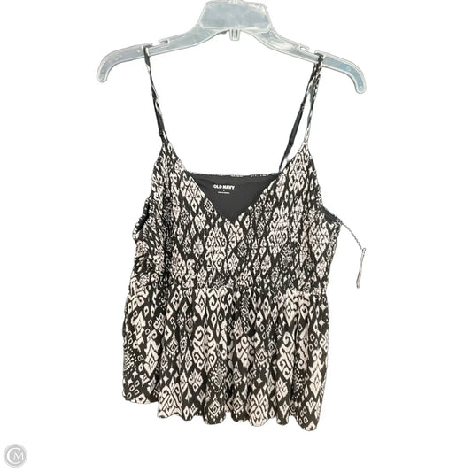 Top Sleeveless By Old Navy In Black & White, Size: L