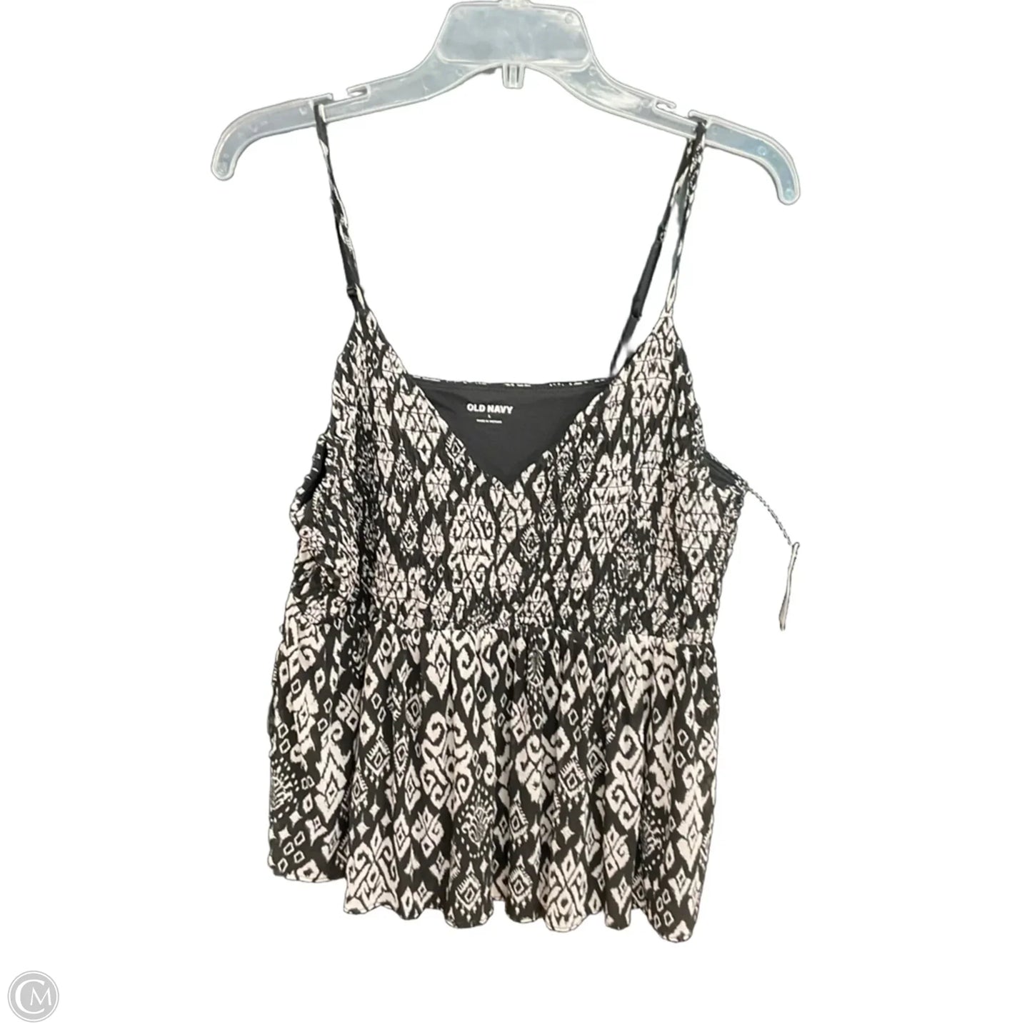 Top Sleeveless By Old Navy In Black & White, Size: L