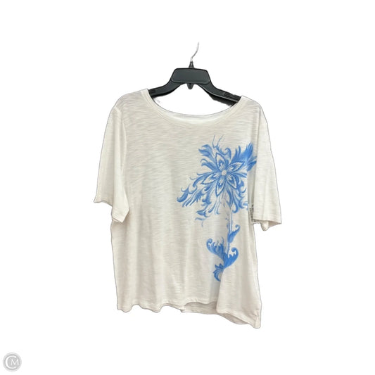 Top Short Sleeve By Talbots In White, Size: 2x