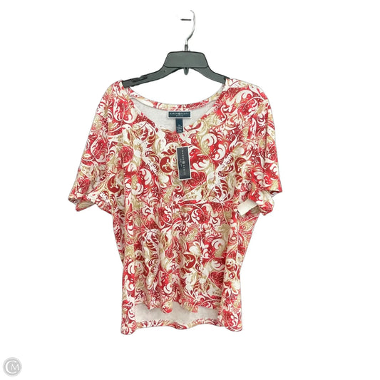 Top Short Sleeve By Karen Scott In Floral Print, Size: 2x