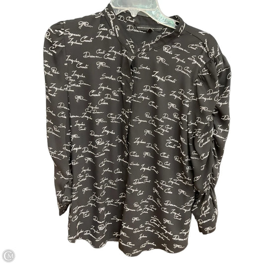Blouse Long Sleeve By White House Black Market In Black, Size: L