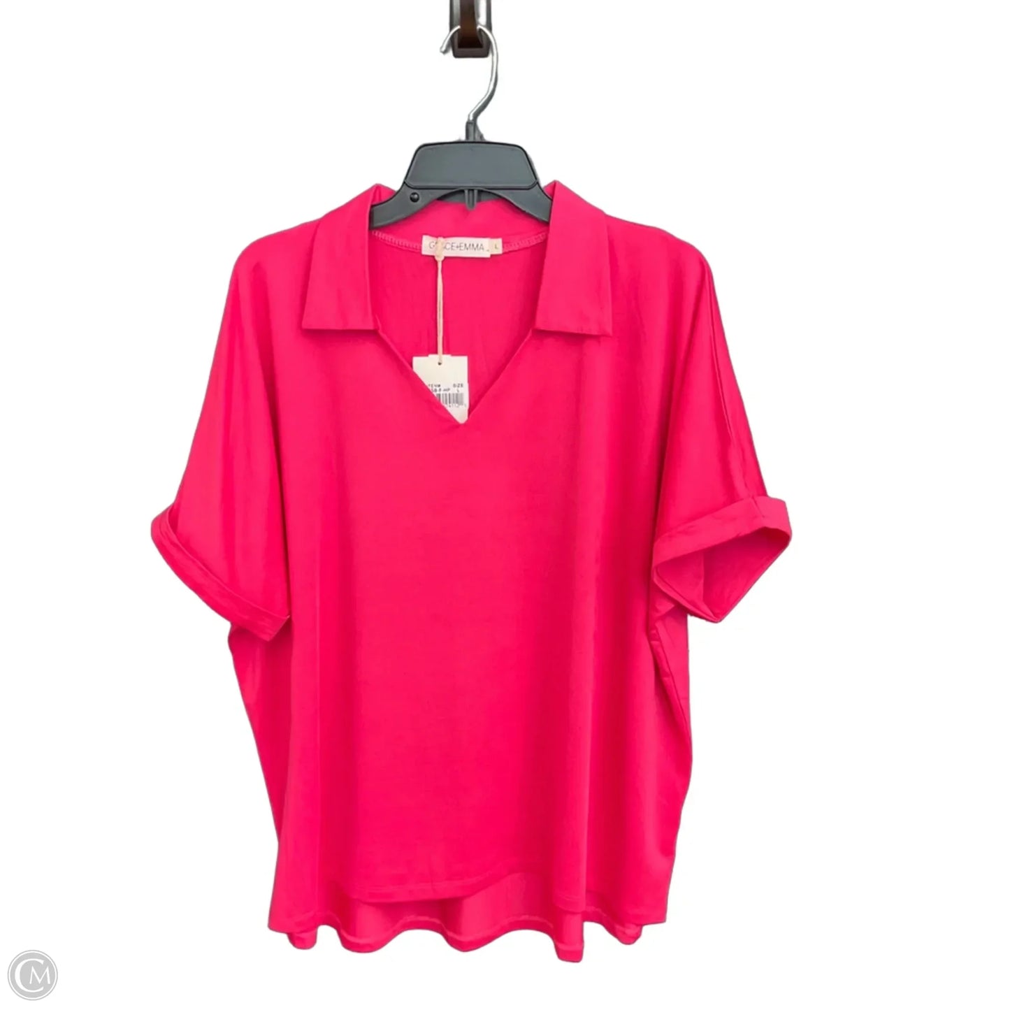 Top Short Sleeve By Cmc In Pink, Size: L