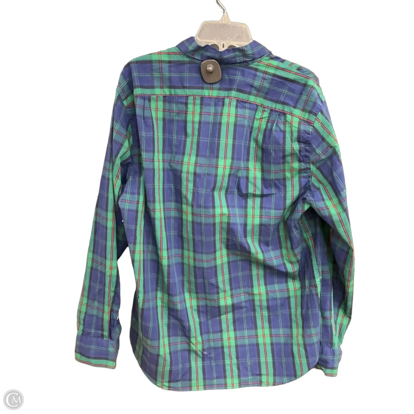 Blouse Long Sleeve By J. Crew In Blue & Green, Size: L