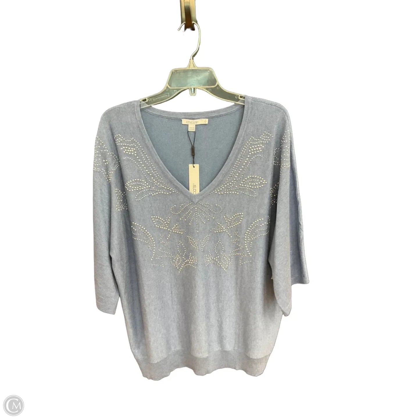 Top Short Sleeve By Chicos In Blue, Size: L