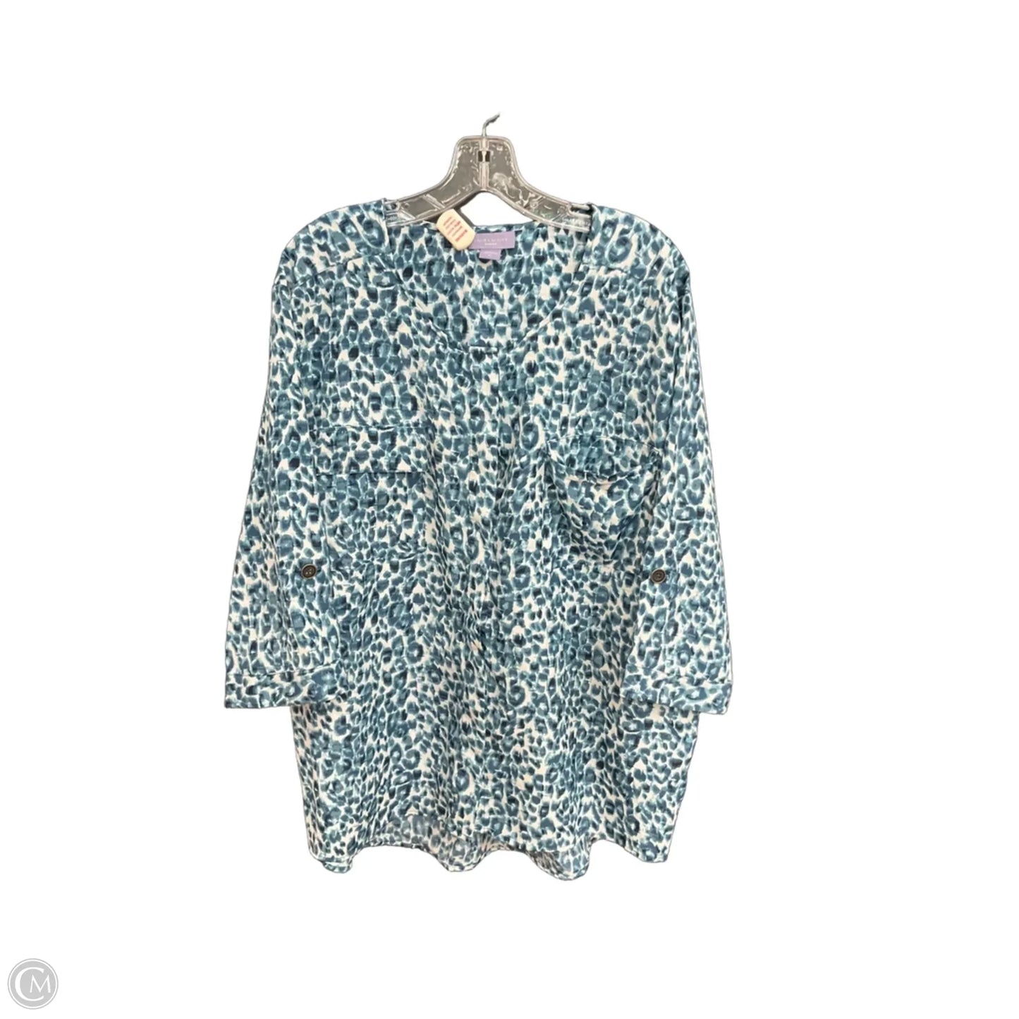 Top Long Sleeve By Laura Scott In Blue, Size: 2x