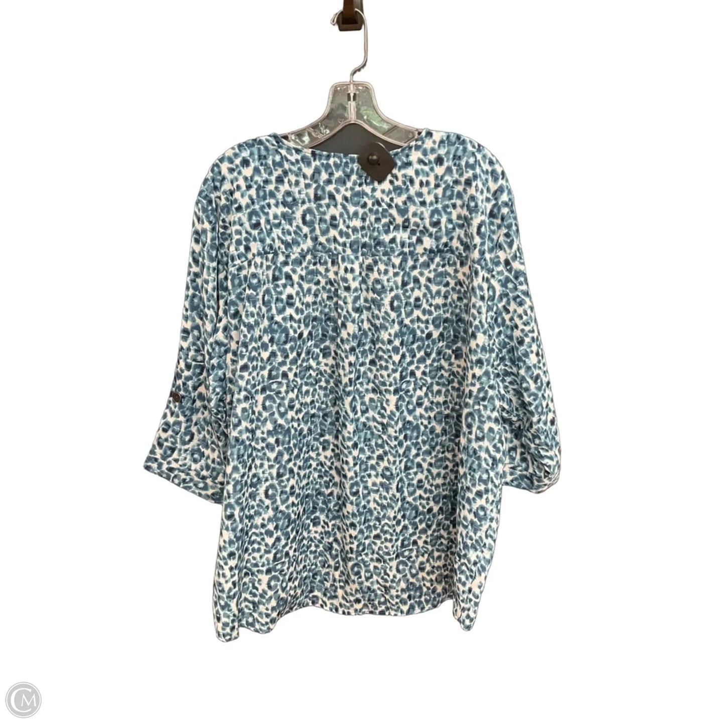 Top Long Sleeve By Laura Scott In Blue, Size: 2x