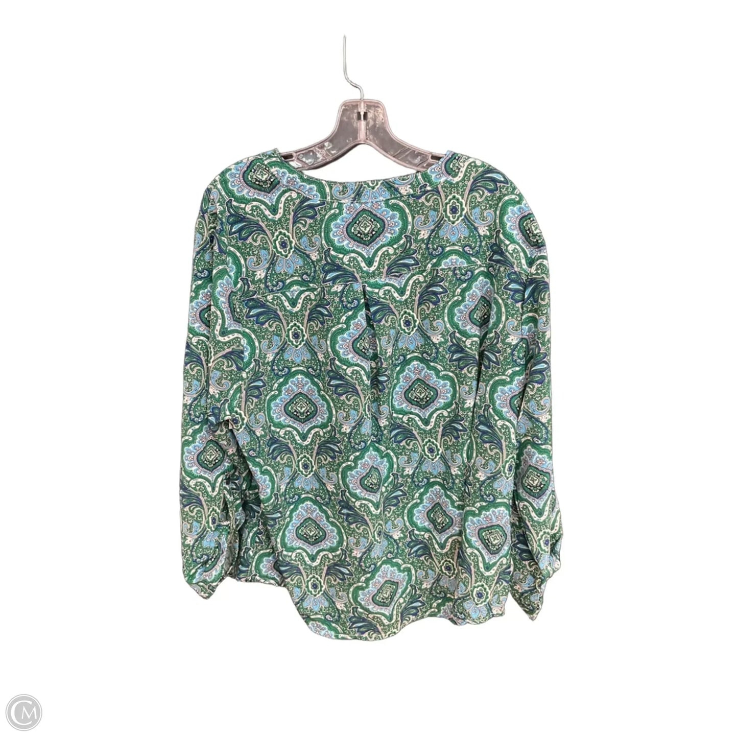 Top Long Sleeve By Notations In Blue & Green, Size: 3x