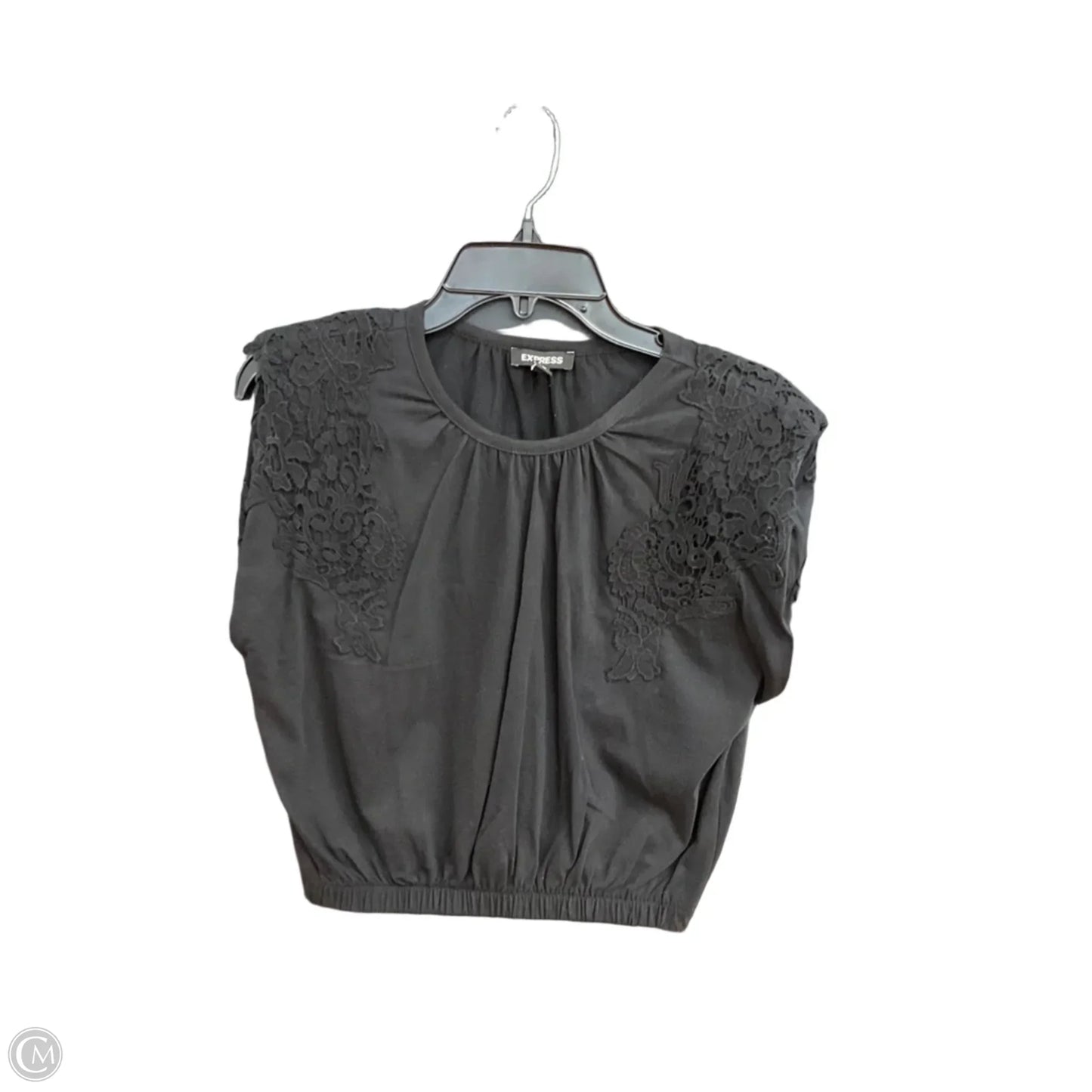 Top Short Sleeve By Express In Black, Size: Xs