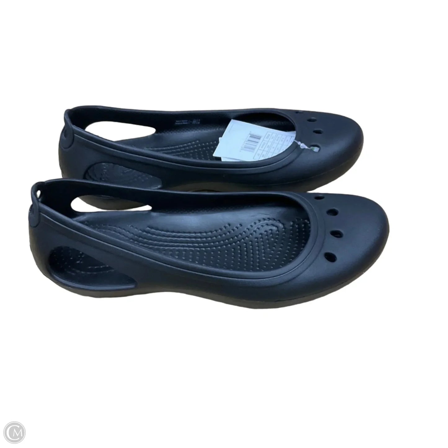 Shoes Flats By Crocs In Black, Size: 8