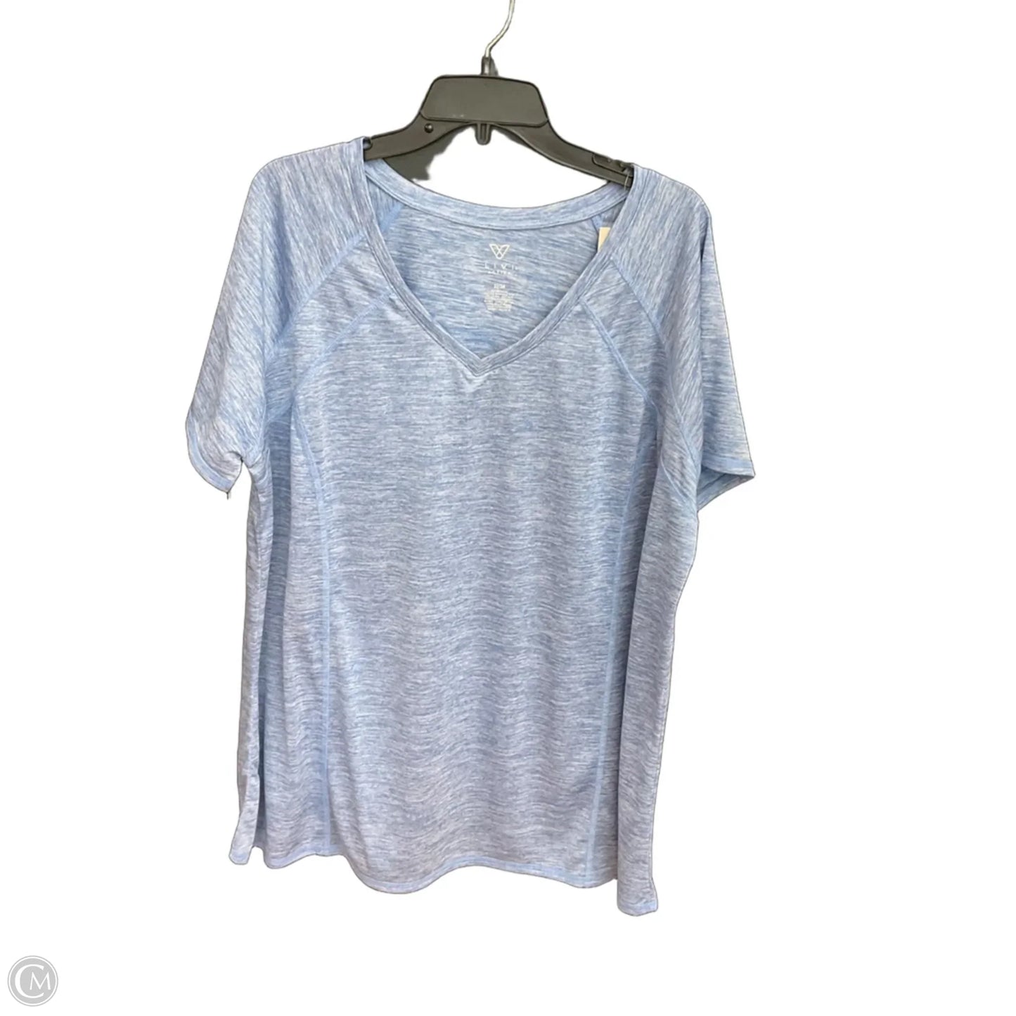Athletic Top Short Sleeve By Livi Active In Blue, Size: 2x