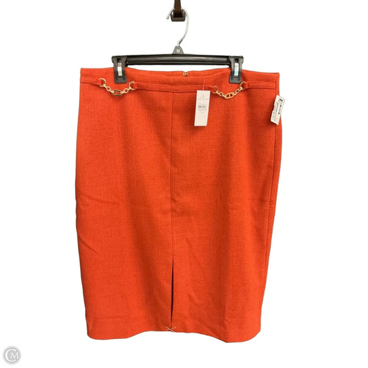 Skirt Midi By Ann Taylor In Orange, Size: 14