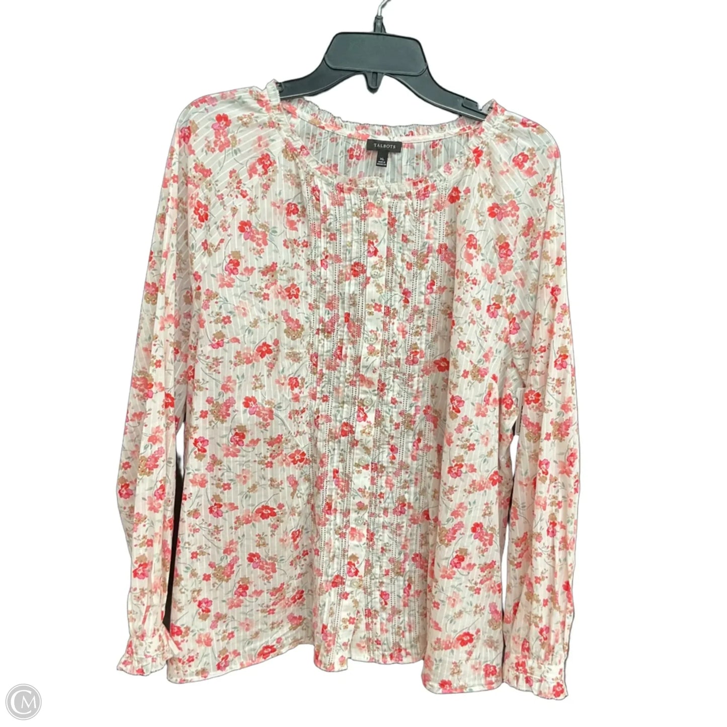 Blouse Long Sleeve By Talbots In Floral Print, Size: Xl