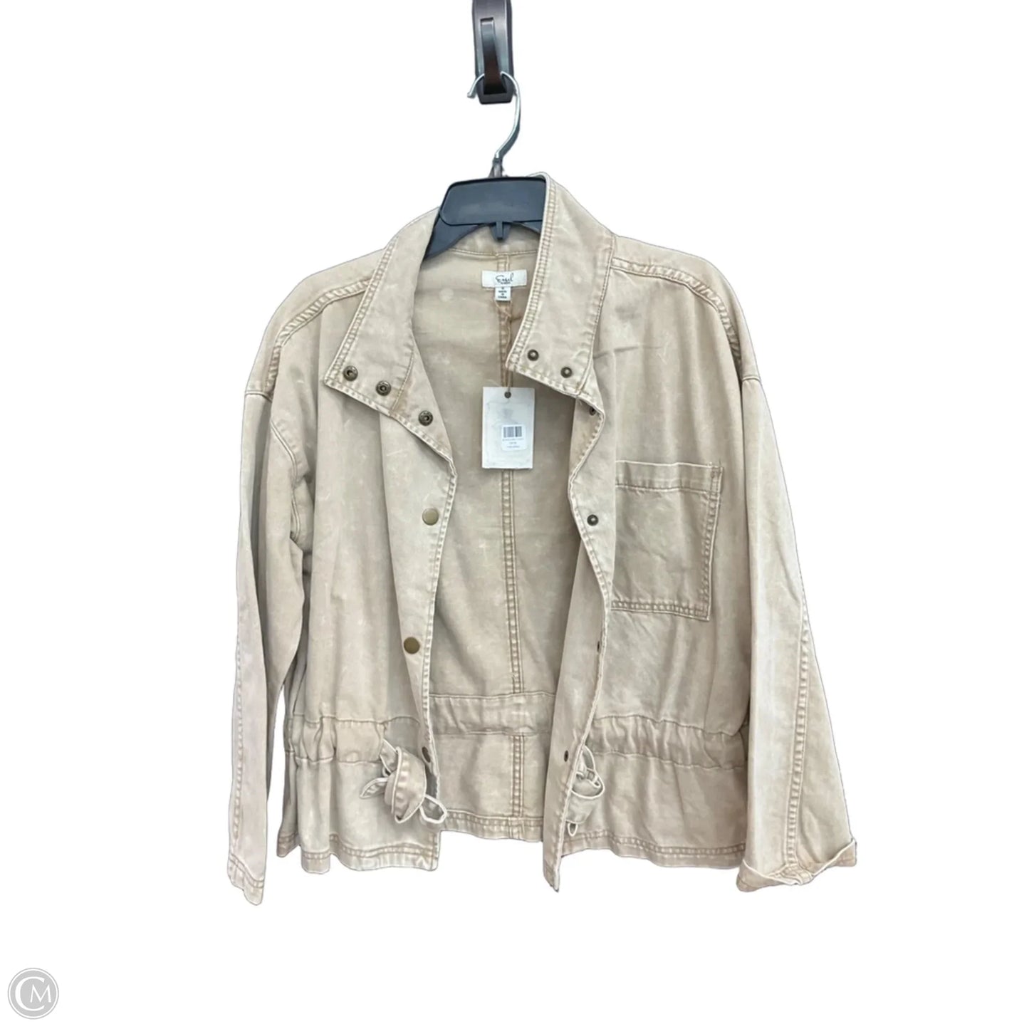 Jacket Denim By Easel In Tan, Size: S