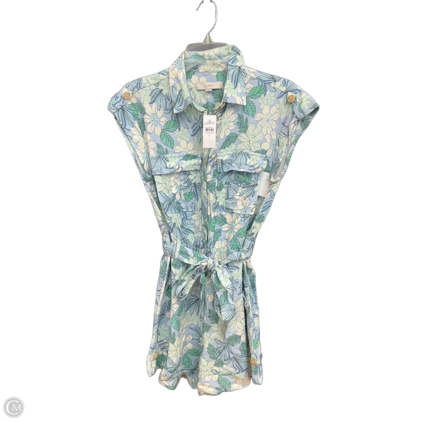 Romper By Loft In Blue & Green, Size: S