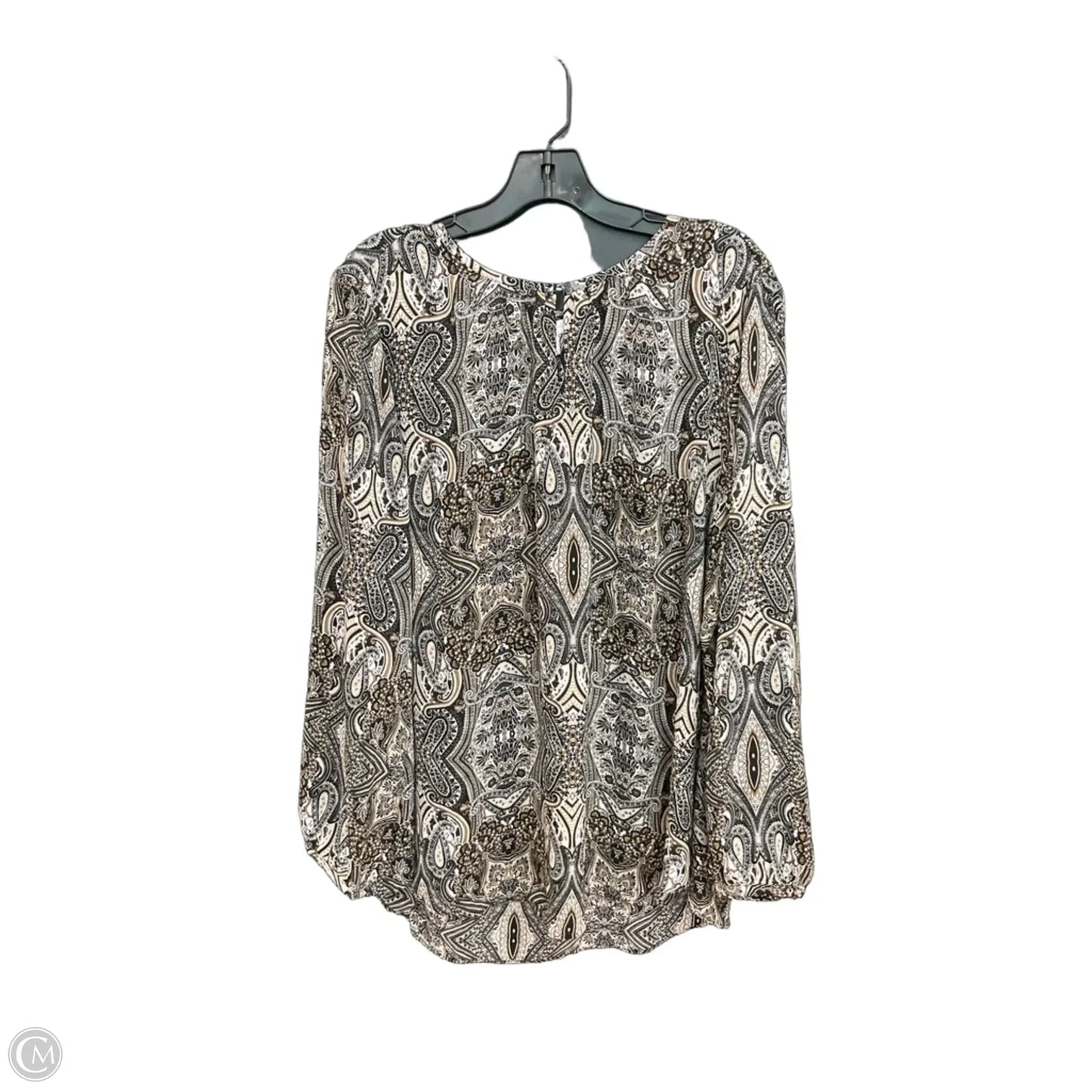 Top Long Sleeve By Charter Club In Brown & Gold, Size: Xxl