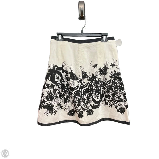 Skirt Midi By Loft In Black & White, Size: 4