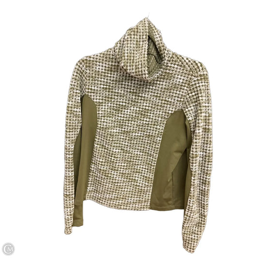 Athletic Top Long Sleeve Collar By Nike In Green, Size: L