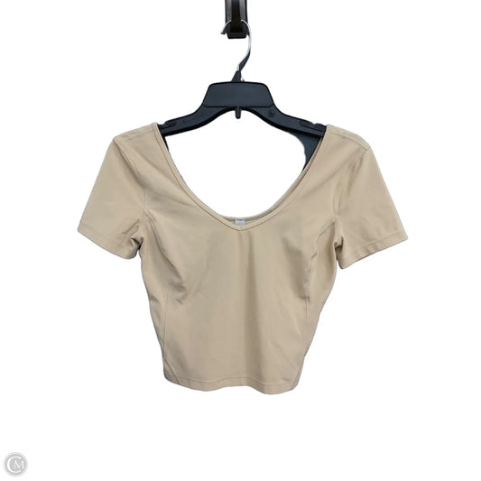 Athletic Top Short Sleeve By Lululemon In Tan, Size: S