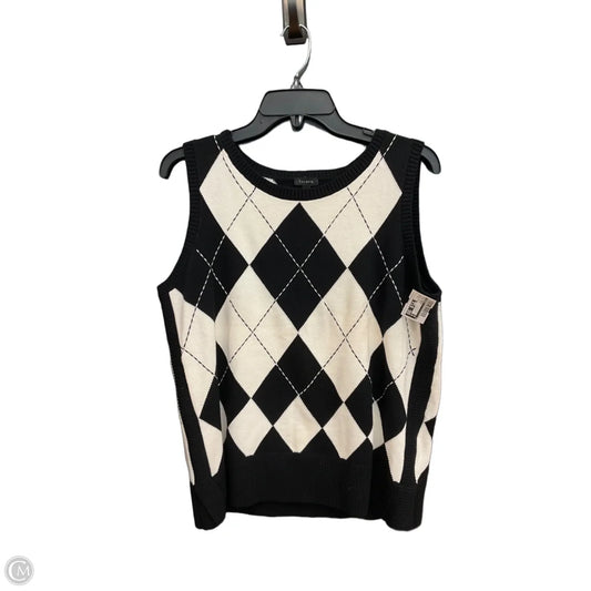Vest Sweater By Talbots In Black & White, Size: M