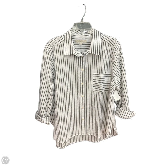 Top Long Sleeve By Loft In Striped Pattern, Size: Xl