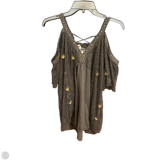 Top Short Sleeve By Venus In Black, Size: L