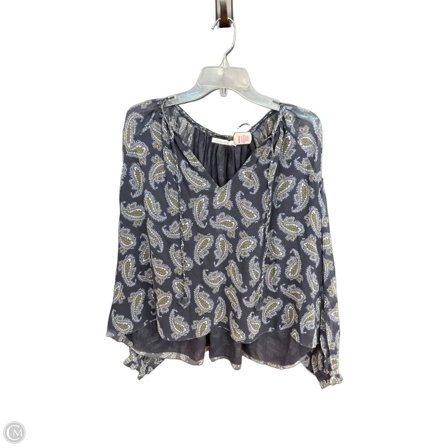 Top Long Sleeve By Cmc In Blue, Size: S