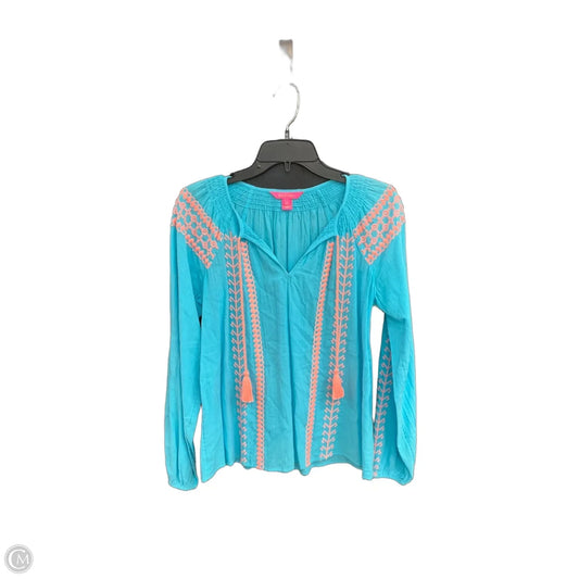 Top Long Sleeve Designer By Lilly Pulitzer In Blue, Size: S