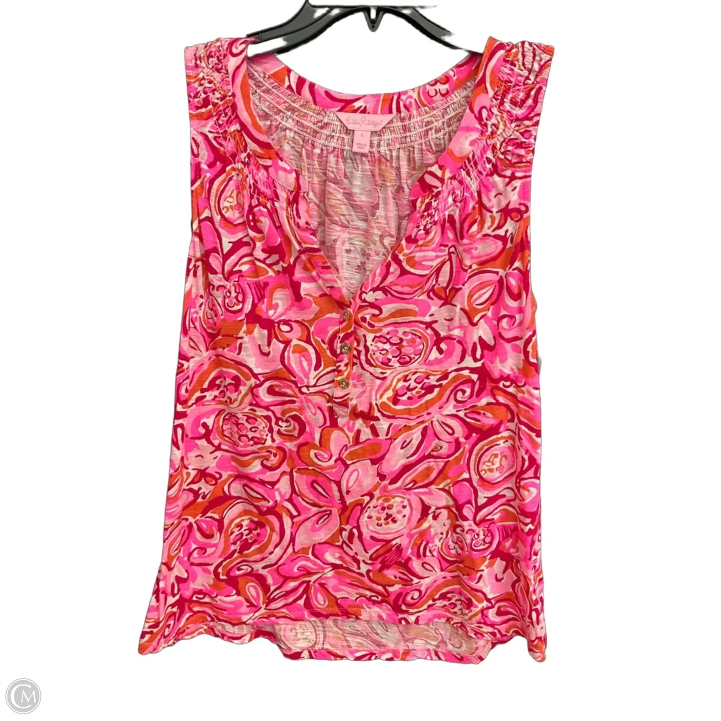 Top Sleeveless Designer By Lilly Pulitzer In Pink, Size: L