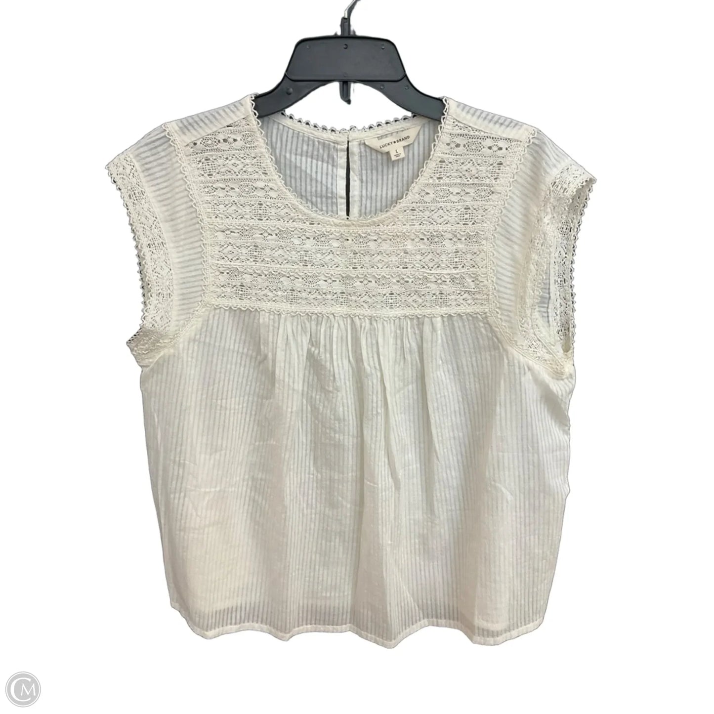 Top Sleeveless By Lucky Brand In White, Size: L