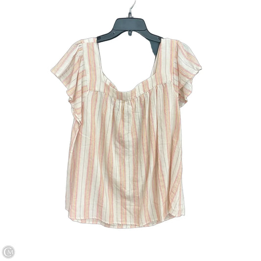 Top Short Sleeve By Andree By Unit In Striped Pattern, Size: 2x
