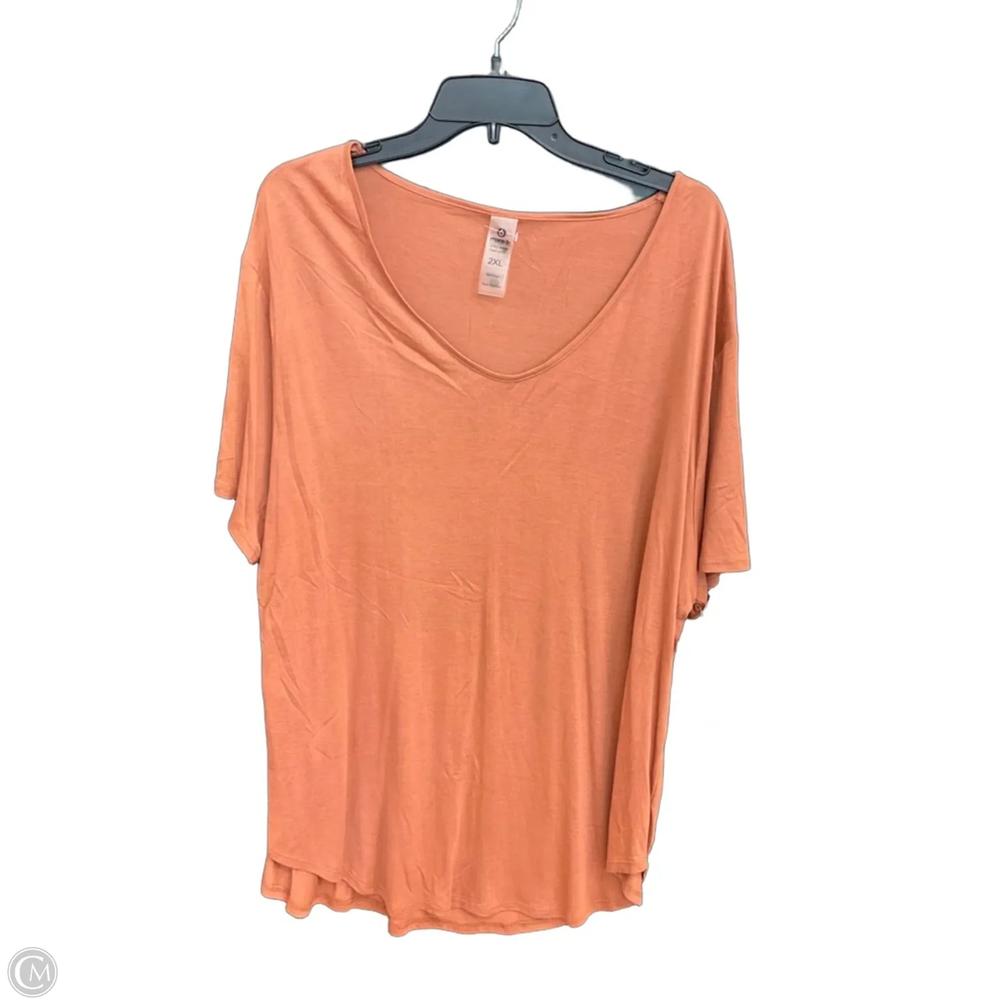 Top Short Sleeve By Mono B In Brown, Size: 2x