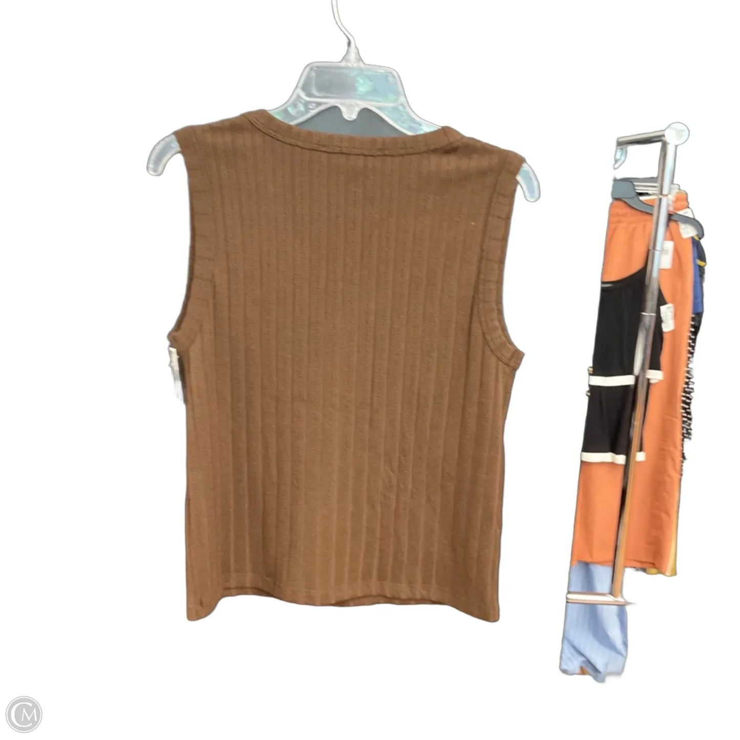 Top Sleeveless By Loft In Brown, Size: L