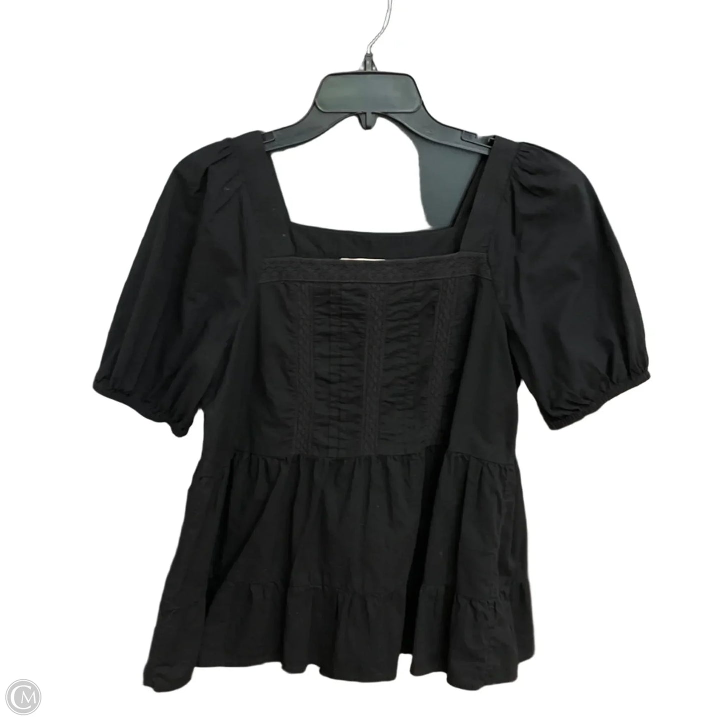 Top Short Sleeve By Loft In Black, Size: S