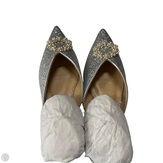 Sandals Flats By Just Fab In Silver, Size: 7.5