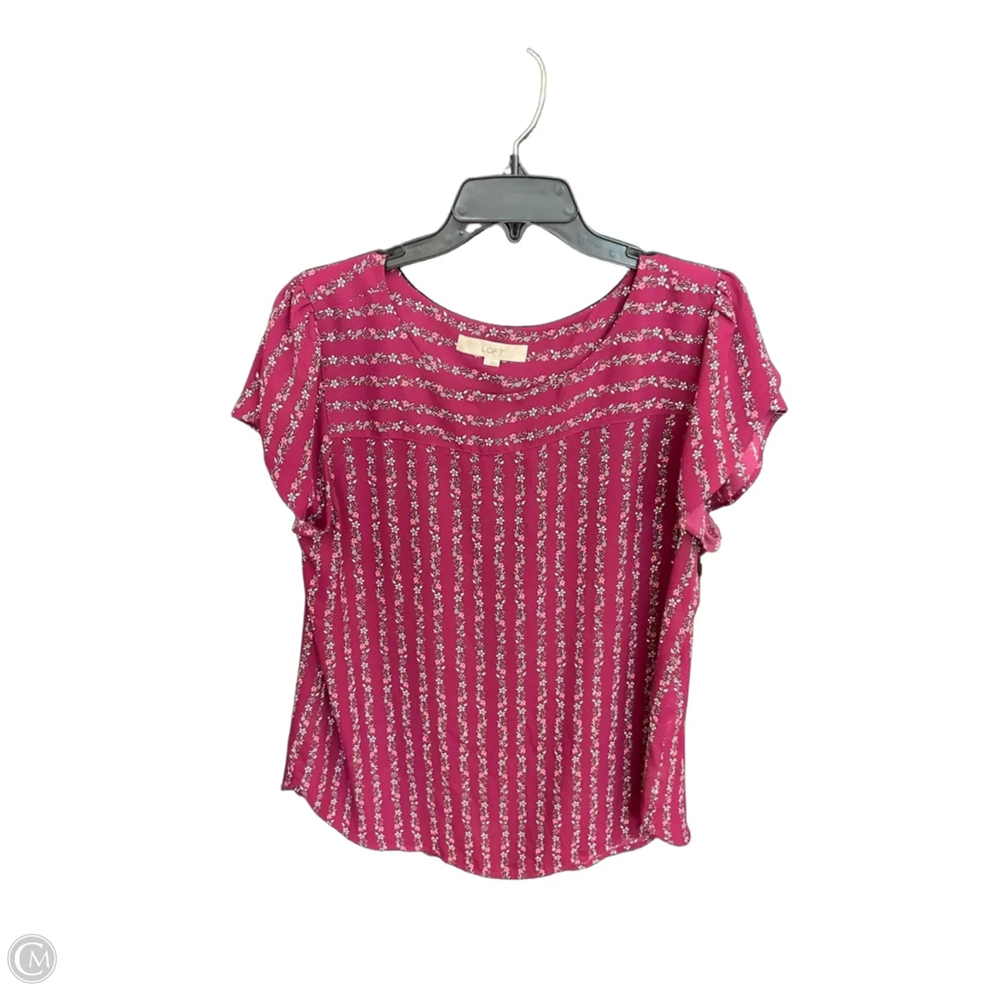 Top Short Sleeve By Loft In Purple, Size: L