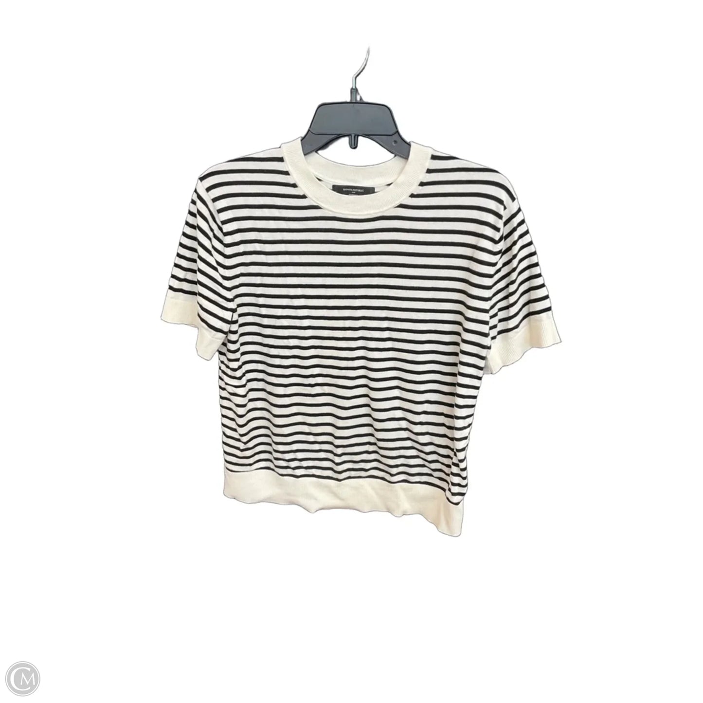 Top Short Sleeve By Banana Republic In Striped Pattern, Size: S