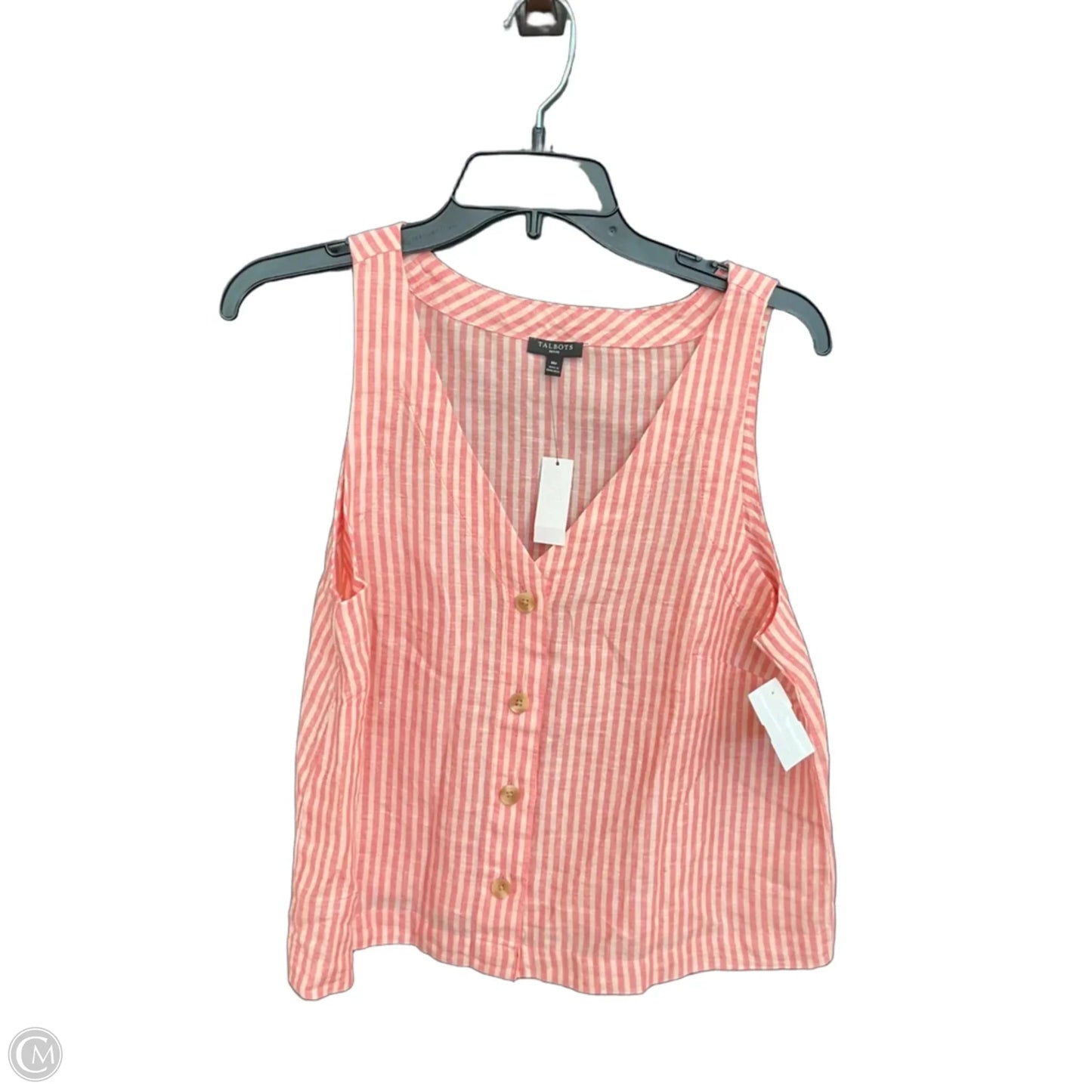 Top Sleeveless By Talbots In Striped Pattern, Size: Mp