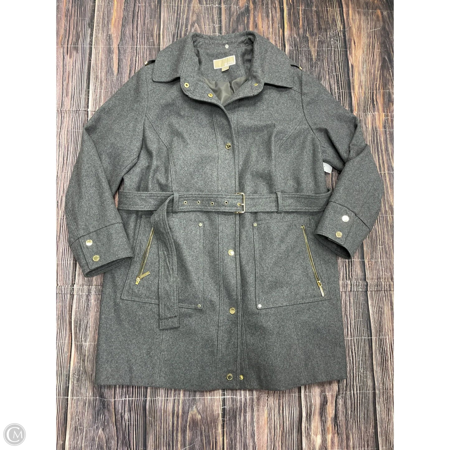 Coat Designer By Michael Kors In Grey, Size: 2x