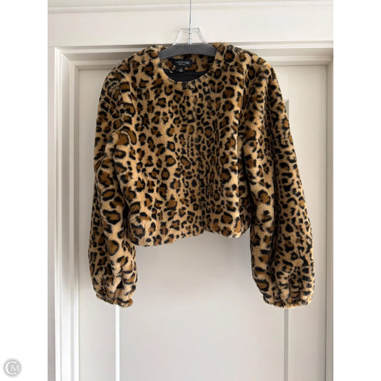 Coat Faux Fur & Sherpa By Perceptions In Leopard Print, Size: M
