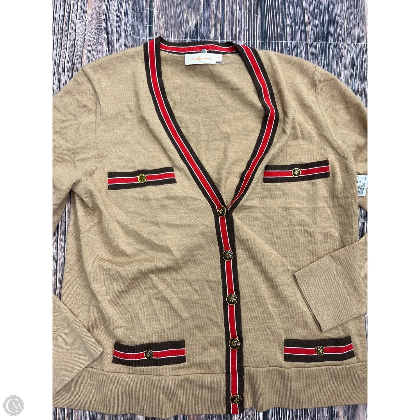 Sweater Cardigan By Tory Burch In Brown, Size: M