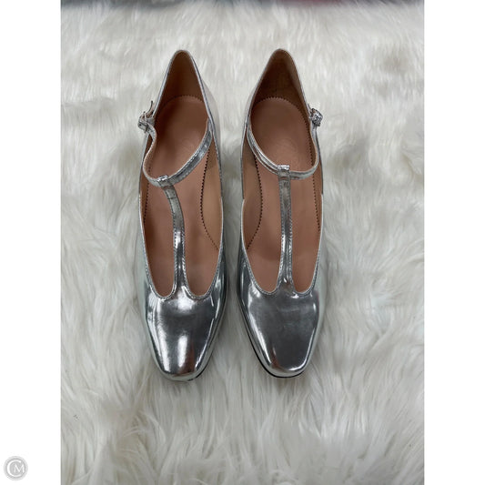 Shoes Heels Block By J. Crew In Silver, Size: 9