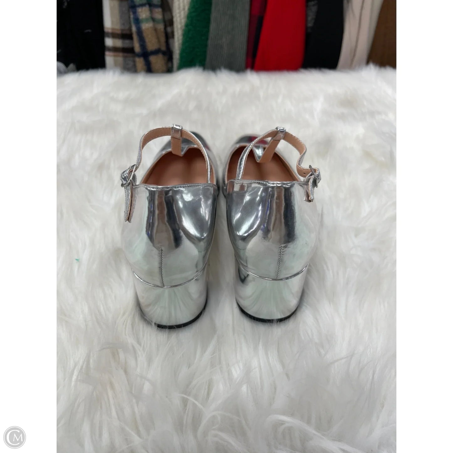 Shoes Heels Block By J. Crew In Silver, Size: 9