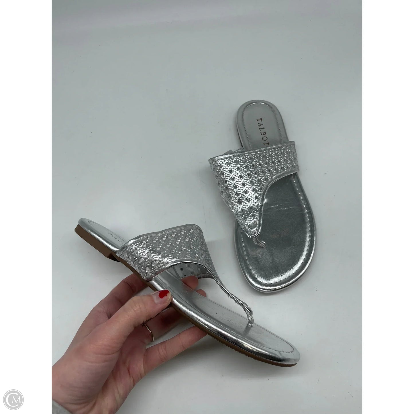 Sandals Flats By Talbots In Silver, Size: 7