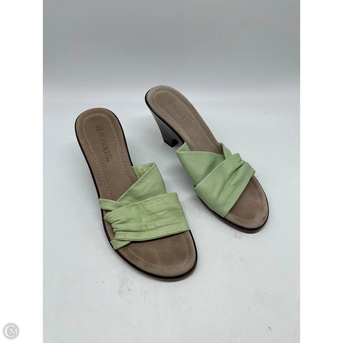 Sandals Heels Block By Aerosoles In Green, Size: 8