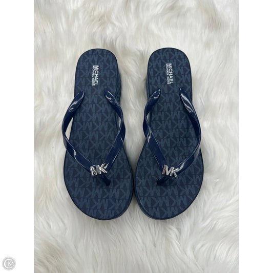 Sandals Flip Flops By Michael By Michael Kors In Blue, Size: 8.5