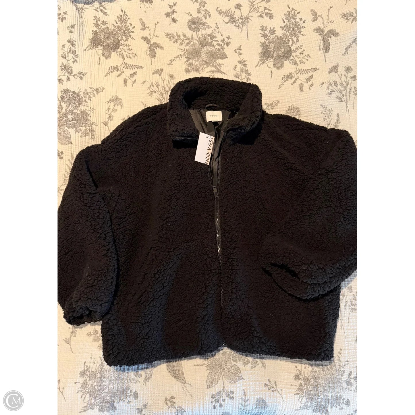 Jacket Faux Fur & Sherpa By Nine West In Black, Size: 1x