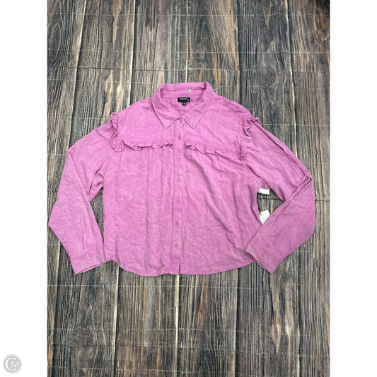 Top Long Sleeve By Originality In Purple, Size: L