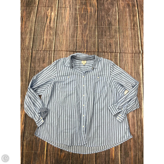 Top Long Sleeve By St Johns Bay In Blue, Size: 3x