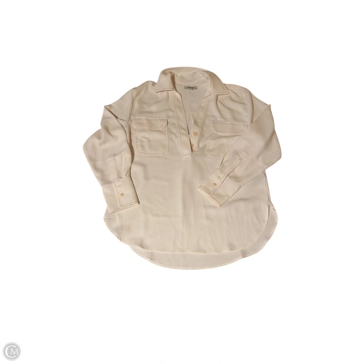 Top Long Sleeve By Madewell In Cream, Size: S