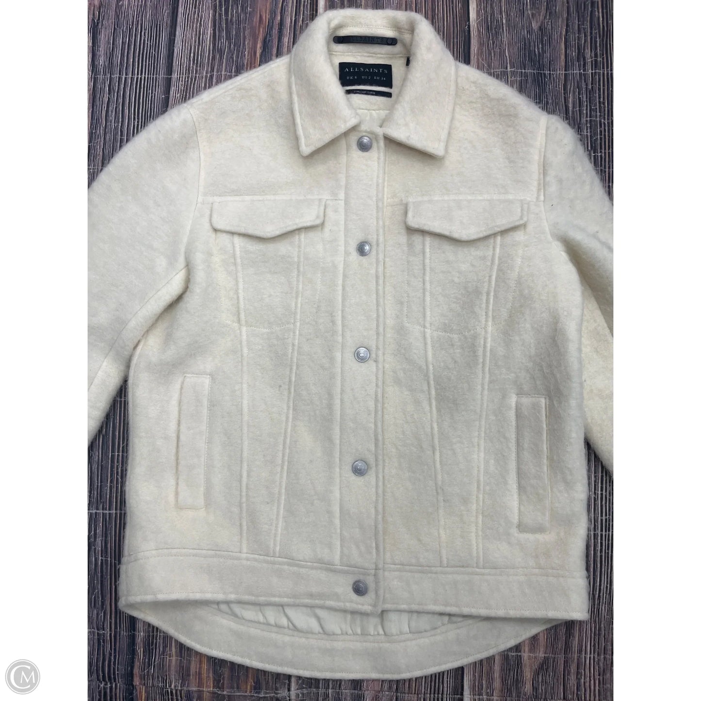 Jacket Designer By All Saints In Cream, Size: 2